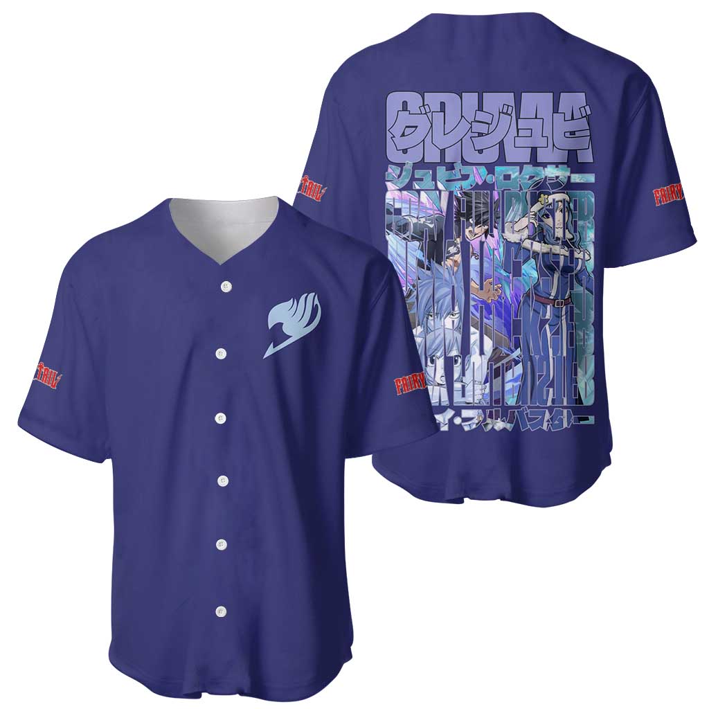 Gruvia Fairy Tail Anime Style Baseball Jersey Gruvia Fairy Tail Anime Style Baseball Jersey