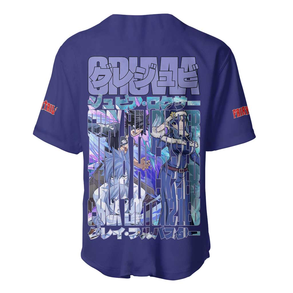 Gruvia Fairy Tail Anime Style Baseball Jersey Gruvia Fairy Tail Anime Style Baseball Jersey