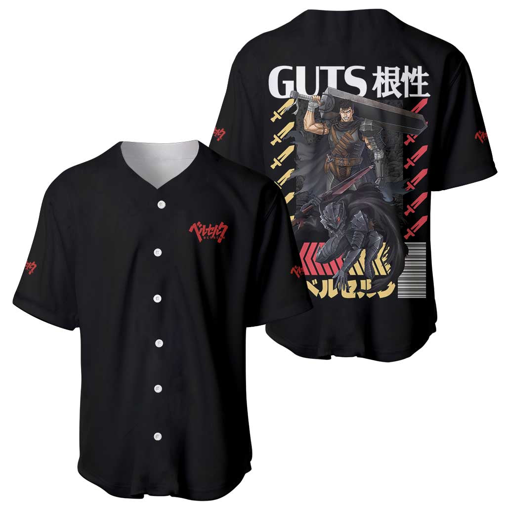 Guts Berserk Anime Style Baseball Jersey Guts Berserk Anime Style Baseball Jersey