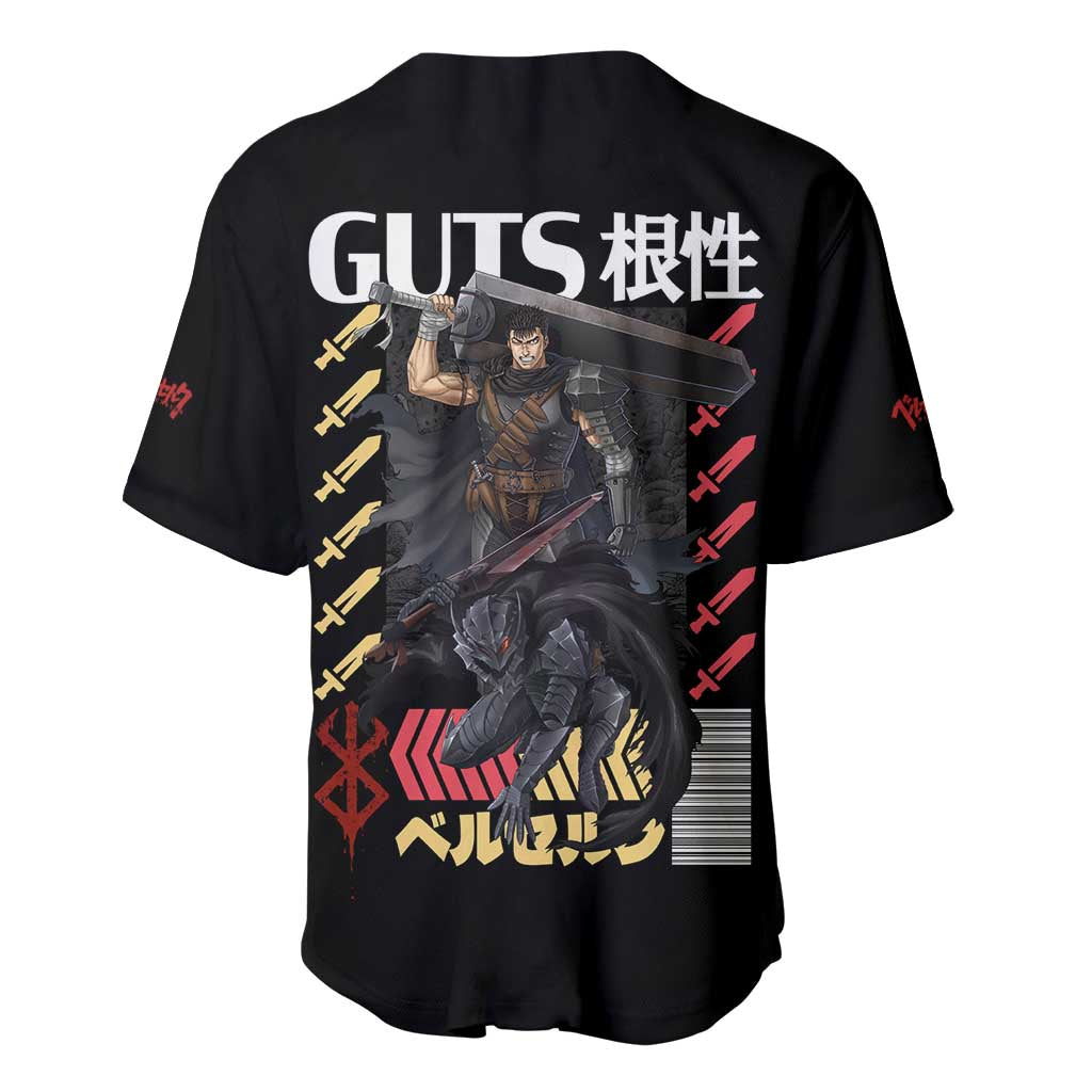Guts Berserk Anime Style Baseball Jersey Guts Berserk Anime Style Baseball Jersey