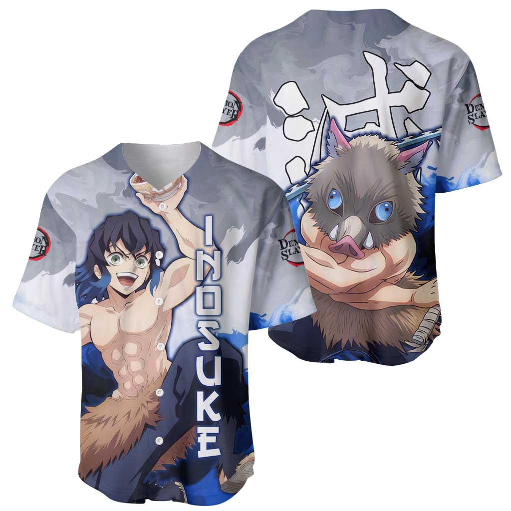 Inosuke Demon Slayer Anime Style Baseball Jersey Inosuke Demon Slayer Anime Style Baseball Jersey