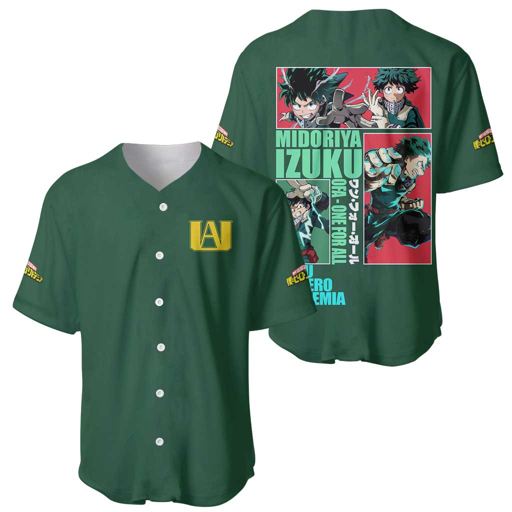 Izuku My Hero Anime Style Baseball Jersey Izuku My Hero Anime Style Baseball Jersey