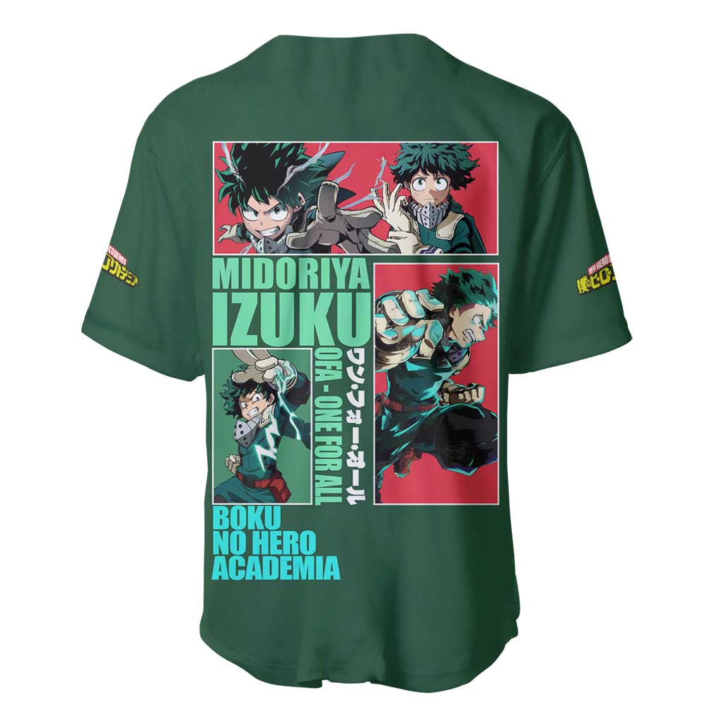 Izuku My Hero Anime Style Baseball Jersey Izuku My Hero Anime Style Baseball Jersey