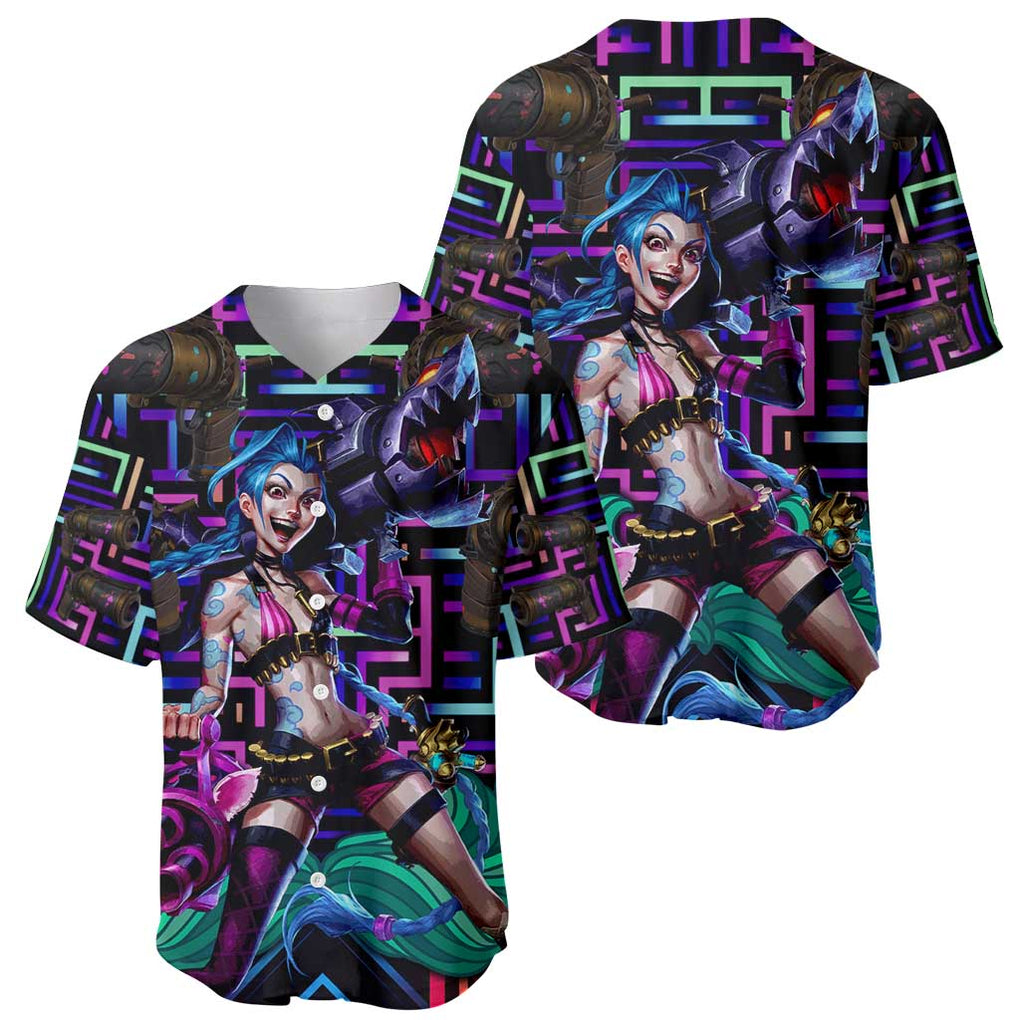 Jinx Arcane League Trippy Game Baseball Jersey Jinx Arcane League Trippy Game Baseball Jersey