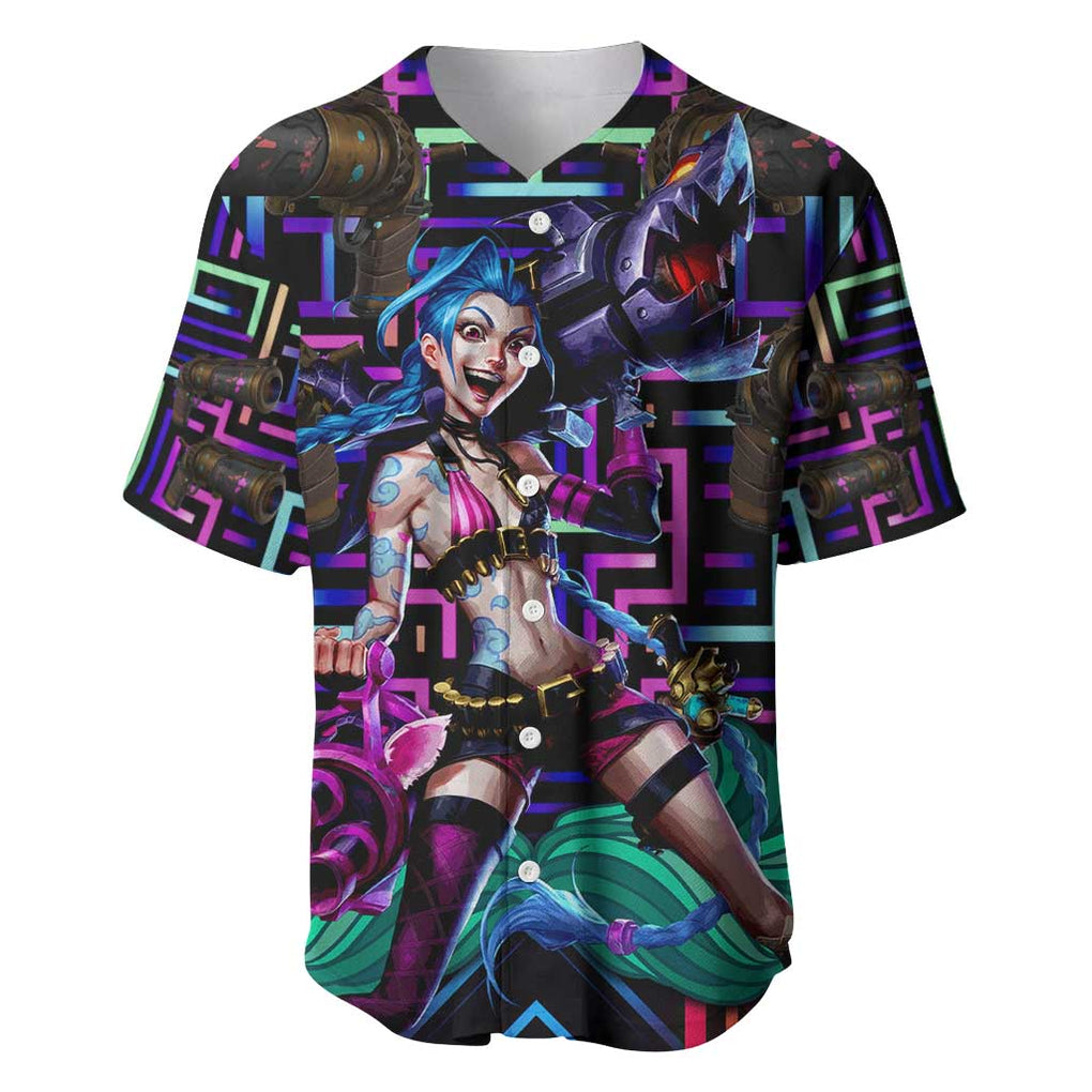 Jinx Arcane League Trippy Game Baseball Jersey Jinx Arcane League Trippy Game Baseball Jersey