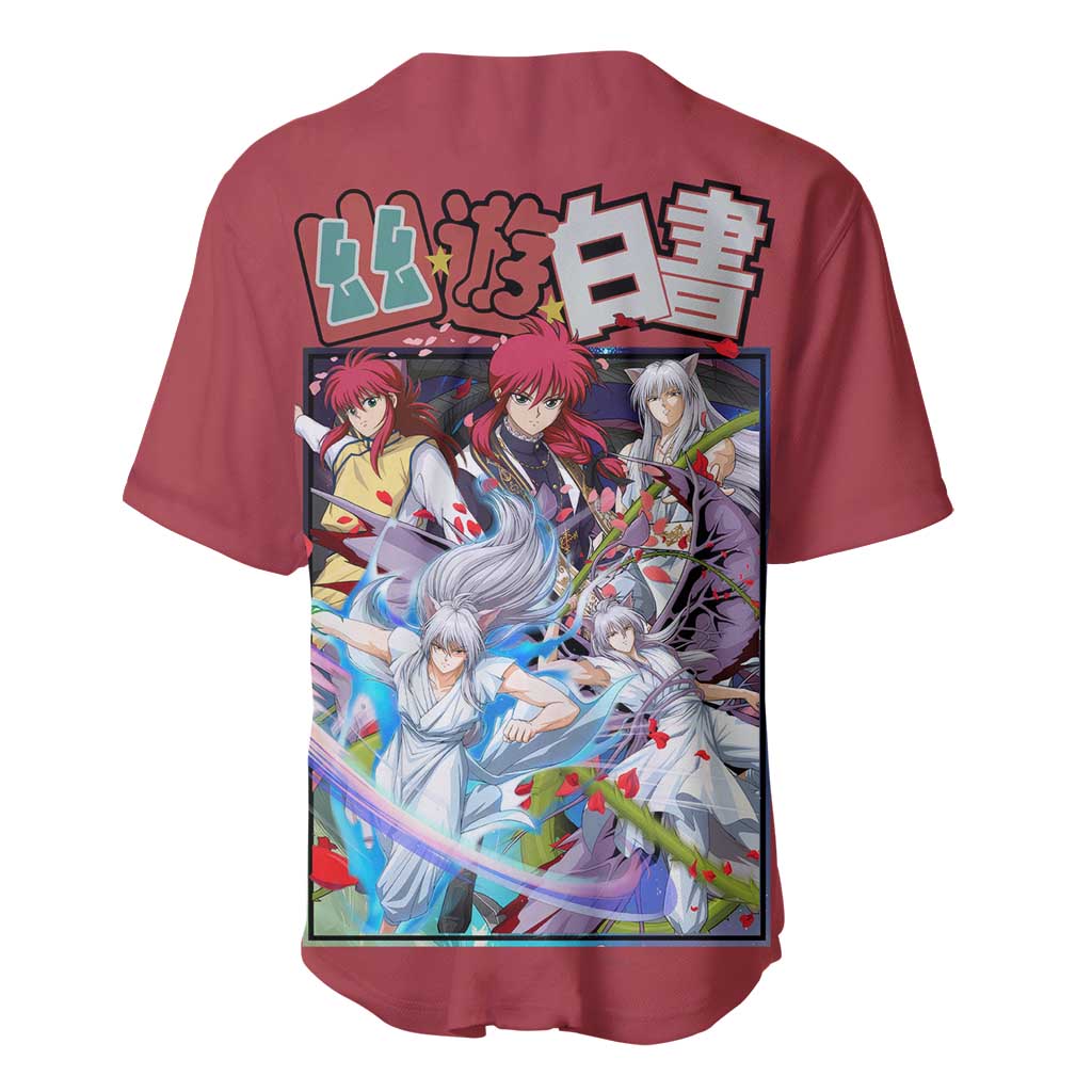 Kurama Yuyu Hakusho Anime Style Baseball Jersey Kurama Yuyu Hakusho Anime Style Baseball Jersey