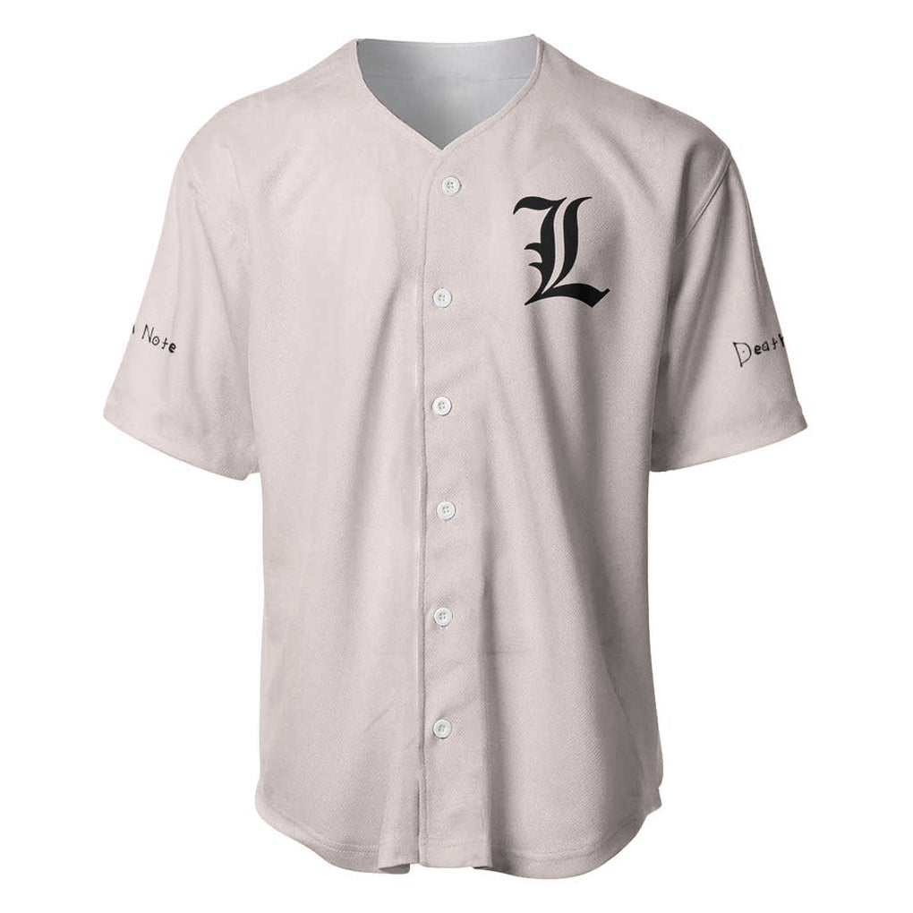 L Death Note Anime Style Baseball Jersey L Death Note Anime Style Baseball Jersey