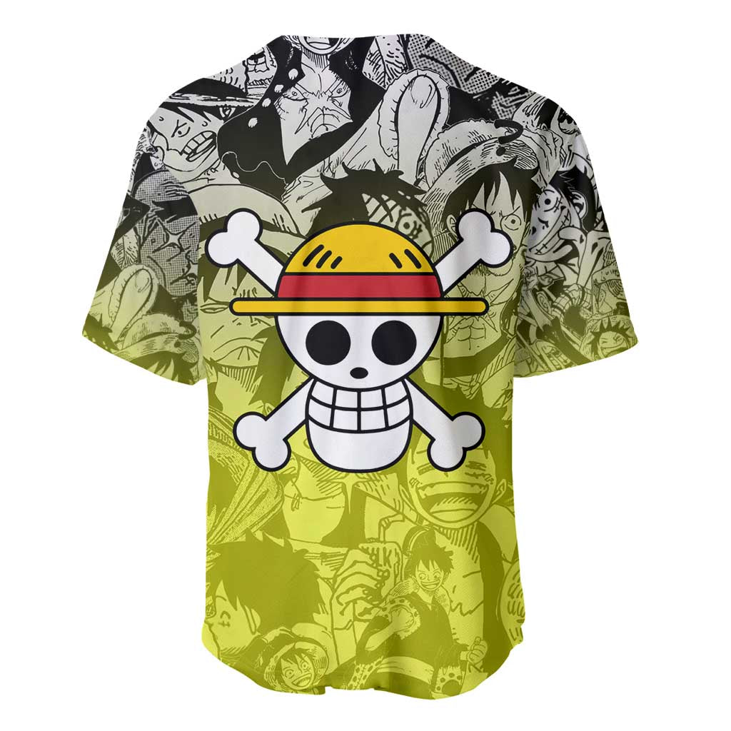 Luffy One Piece Anime Style Baseball Jersey_1 Luffy One Piece Anime Style Baseball Jersey_1