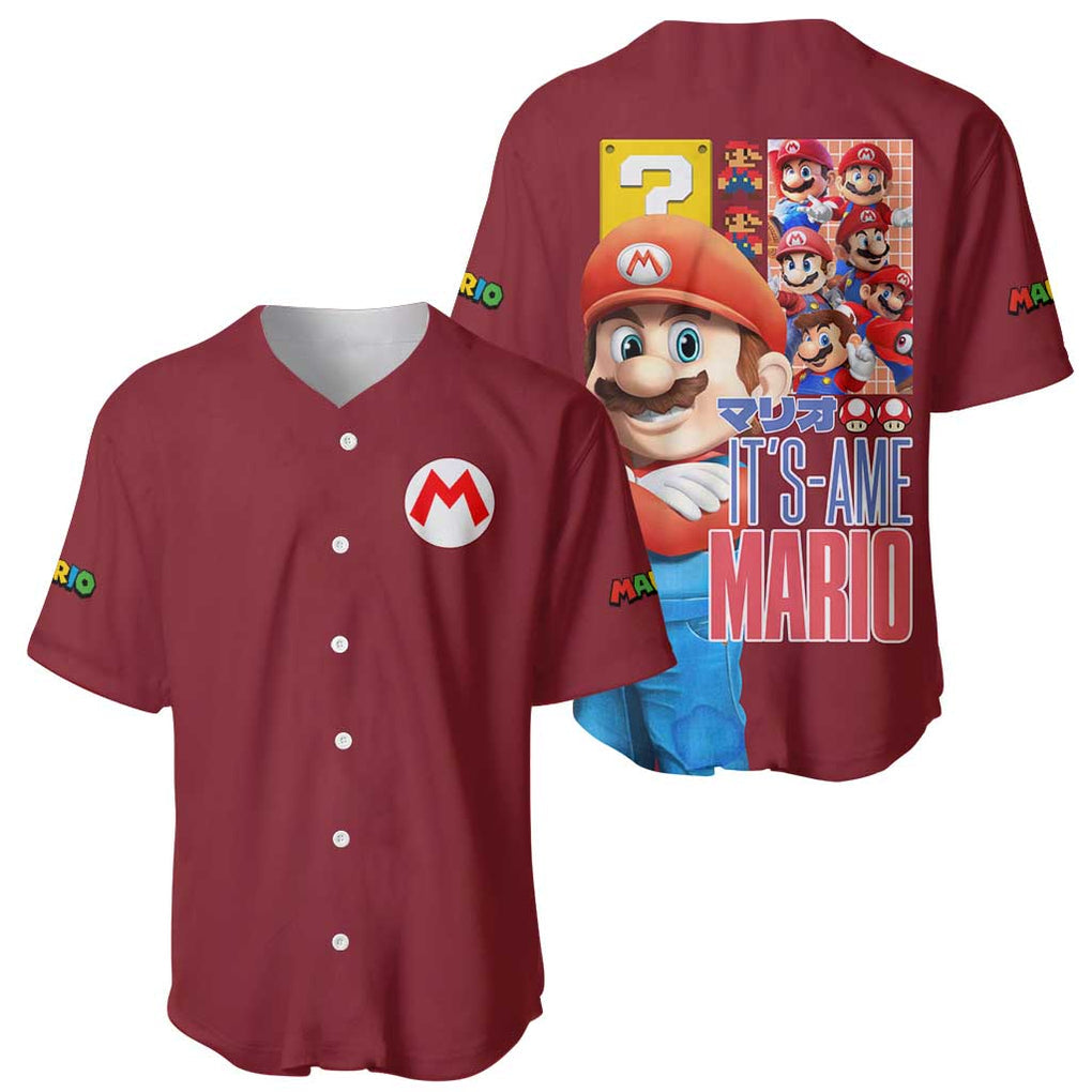 Mario Bros 3d Game Baseball Jersey Mario Bros 3d Game Baseball Jersey