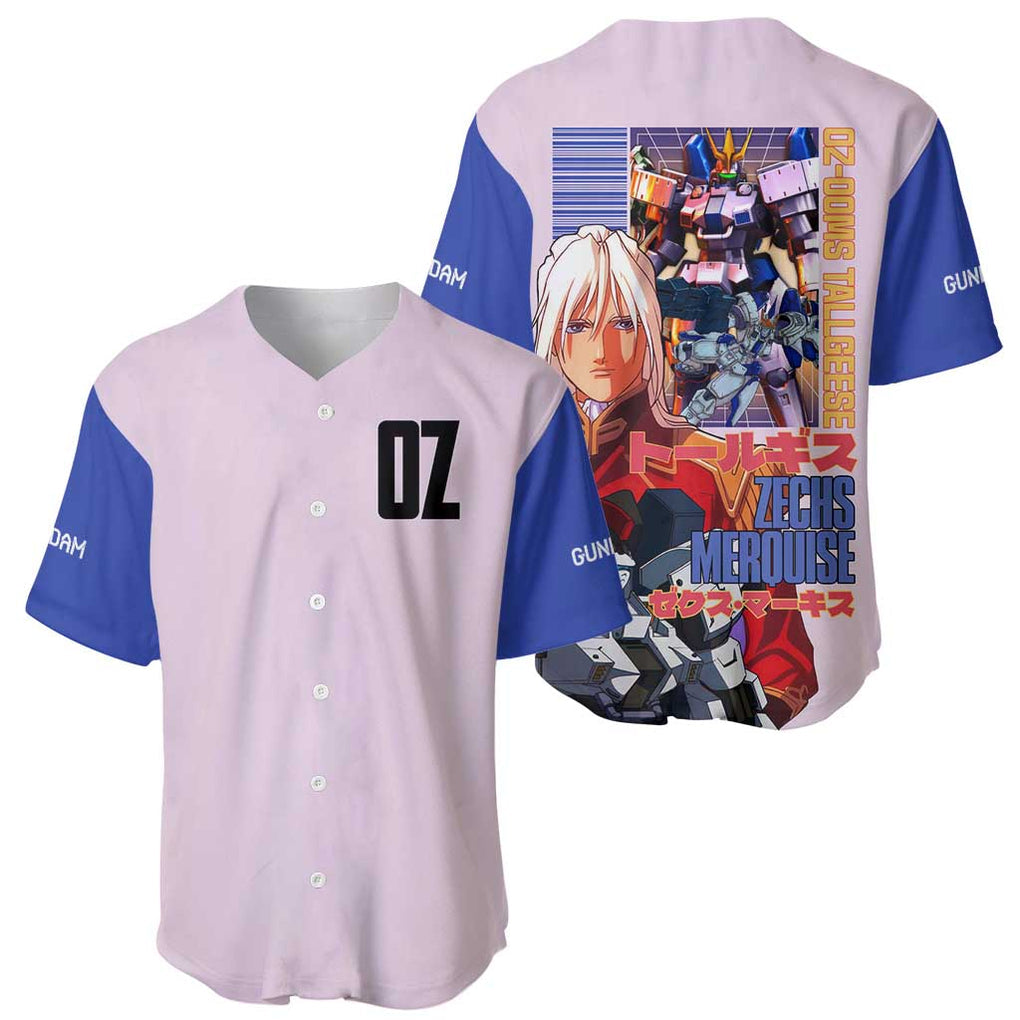 Merquise Gundam Wing Anime Style Baseball Jersey Merquise Gundam Wing Anime Style Baseball Jersey