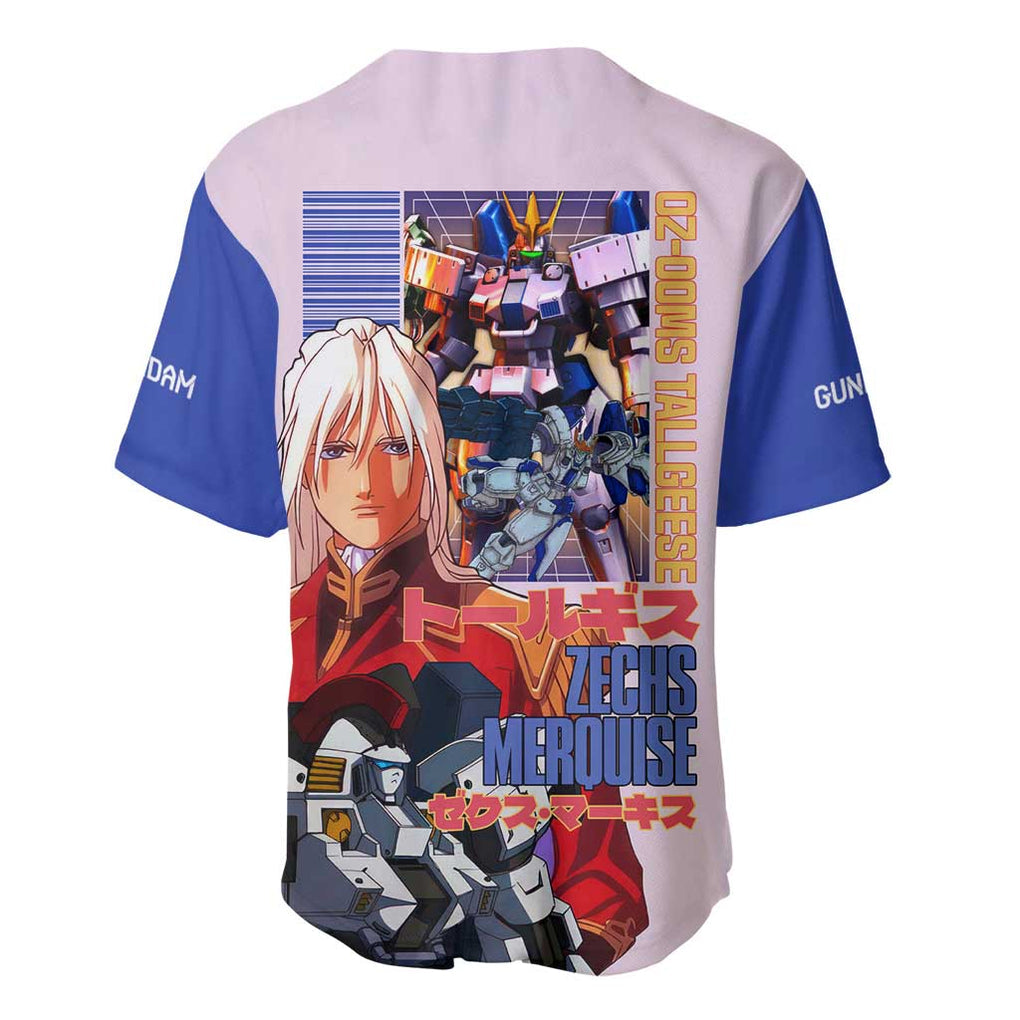 Merquise Gundam Wing Anime Style Baseball Jersey Merquise Gundam Wing Anime Style Baseball Jersey