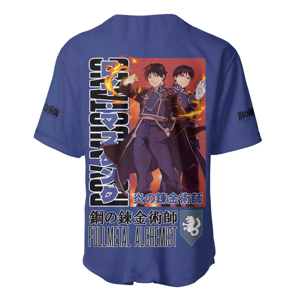 Mustang Fullmetal Alchemist Anime Style Baseball Jersey Mustang Fullmetal Alchemist Anime Style Baseball Jersey