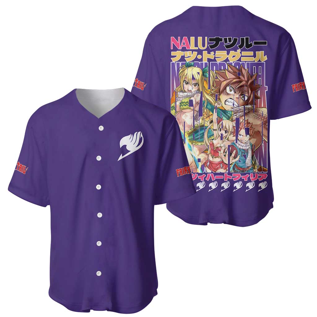 Nalu Fairy Tail Anime Style Baseball Jersey Nalu Fairy Tail Anime Style Baseball Jersey