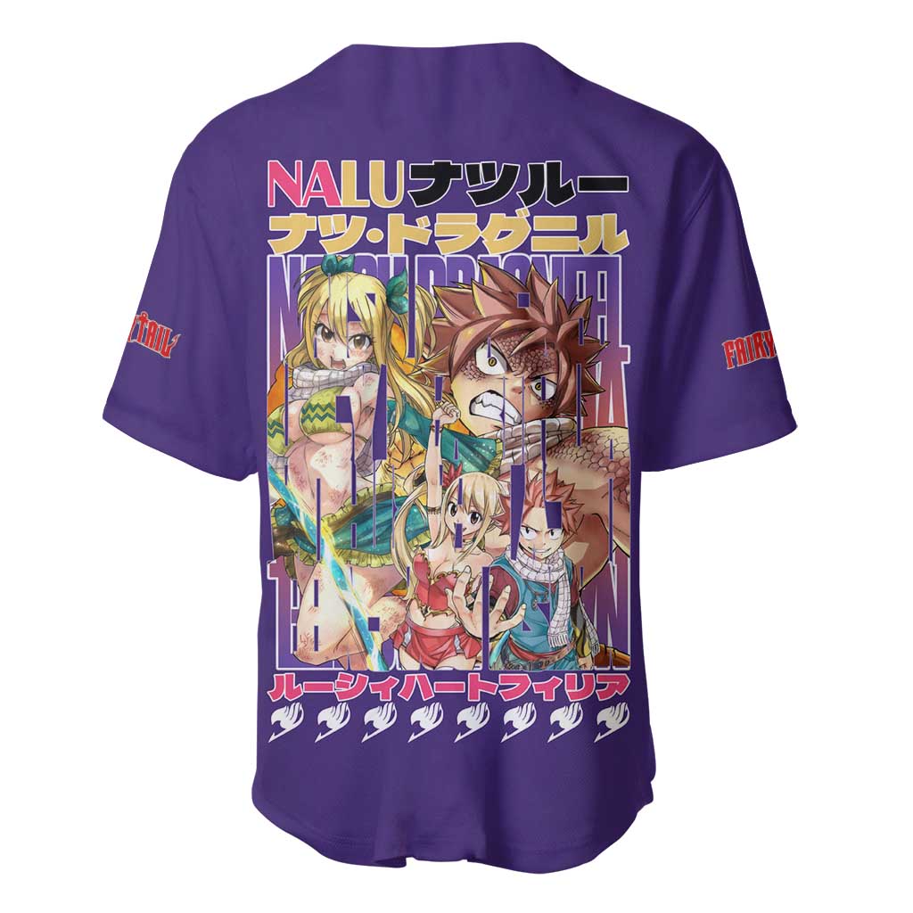 Nalu Fairy Tail Anime Style Baseball Jersey Nalu Fairy Tail Anime Style Baseball Jersey