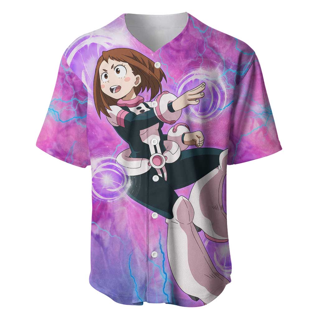 Ochako My Hero Trippy Tie Baseball Jersey Ochako My Hero Trippy Tie Baseball Jersey