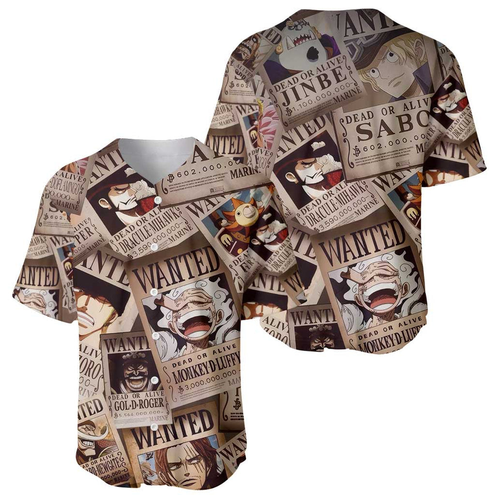 One Piece Anime Style Baseball Jersey One Piece Anime Style Baseball Jersey