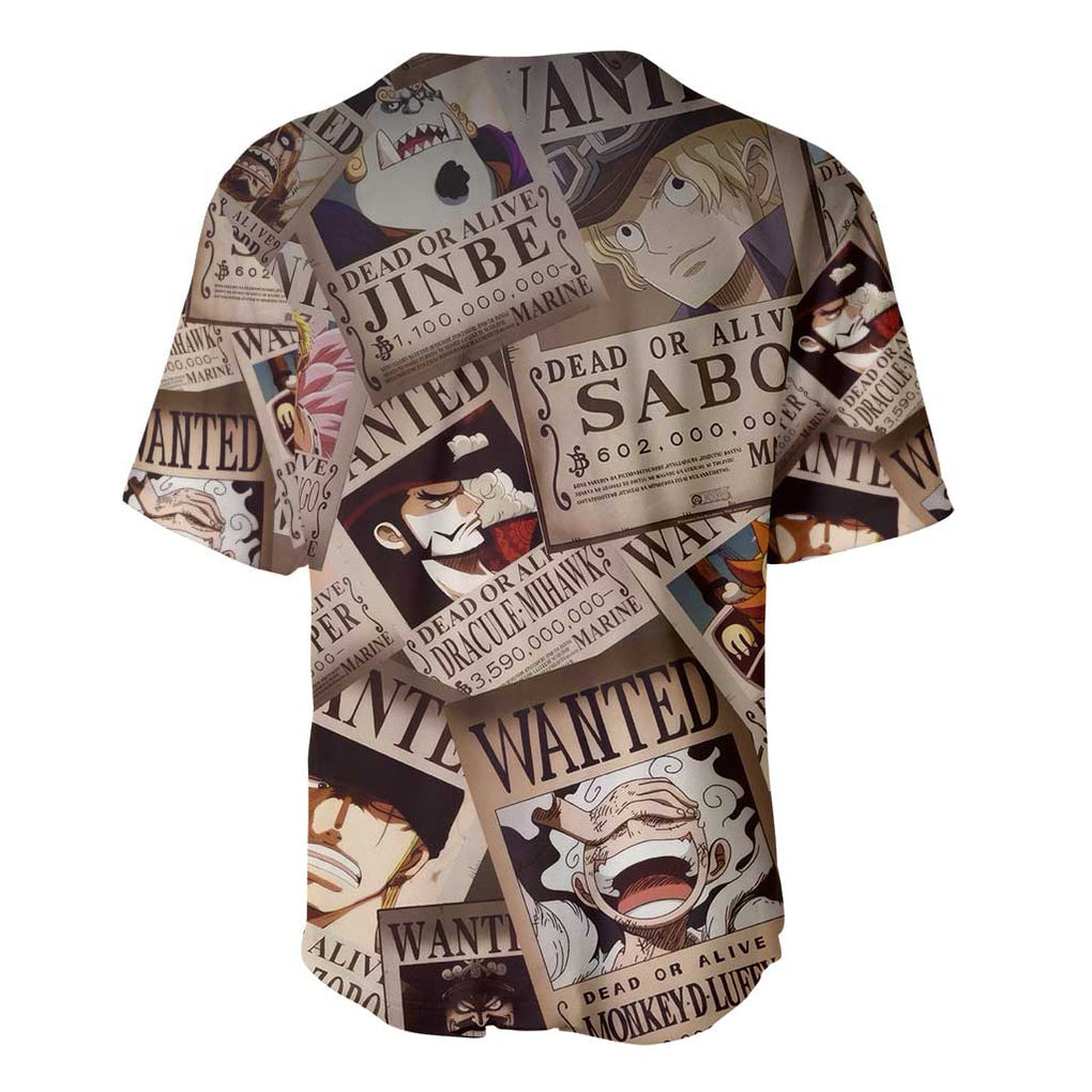 One Piece Anime Style Baseball Jersey One Piece Anime Style Baseball Jersey