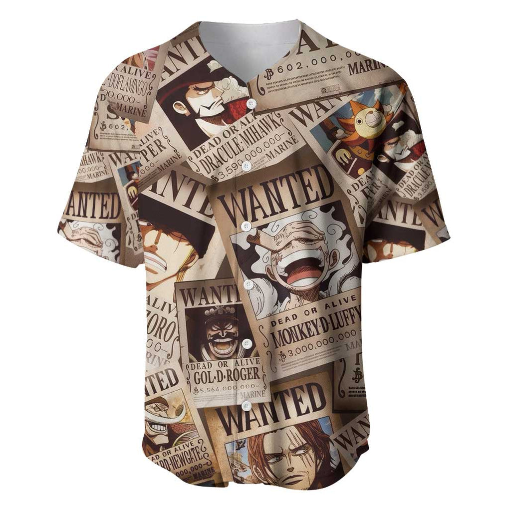 One Piece Anime Style Baseball Jersey One Piece Anime Style Baseball Jersey