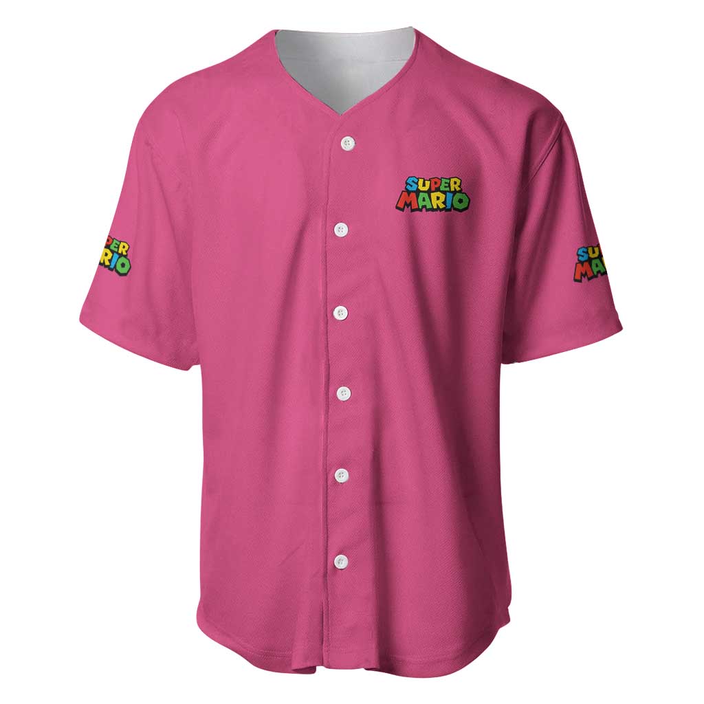 Peach Mario Bros Anime Style Baseball Jersey Peach Mario Bros Anime Style Baseball Jersey