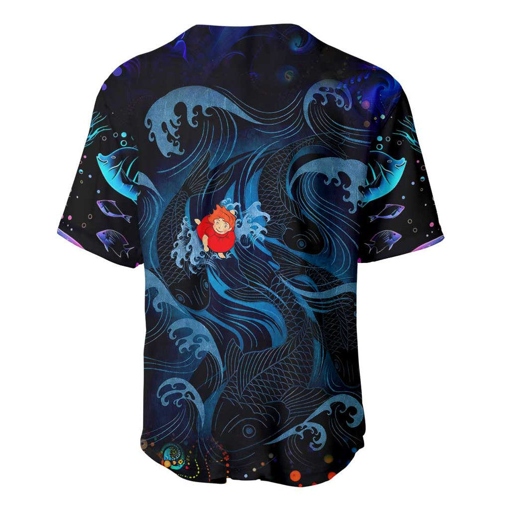Ponyo Studio Ghibli Trippy Style Baseball Jersey Ponyo Studio Ghibli Trippy Style Baseball Jersey