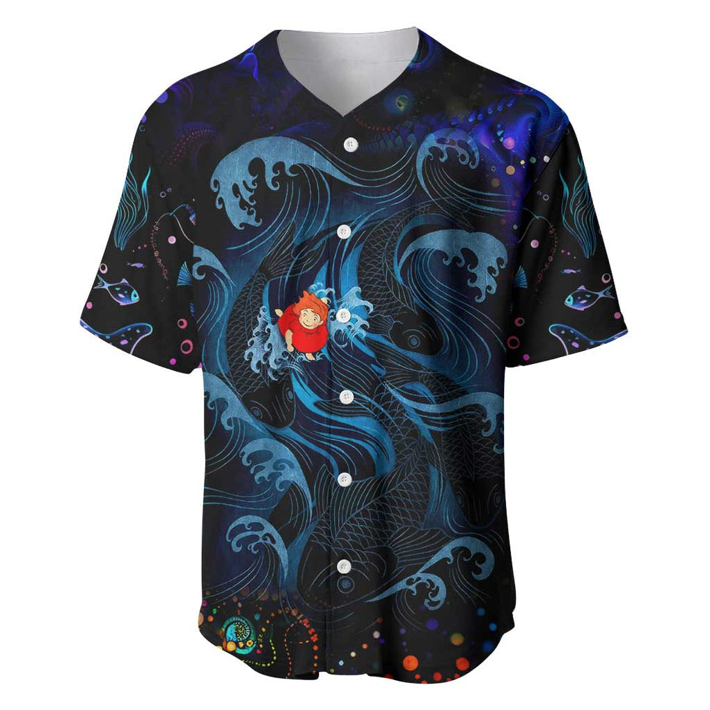 Ponyo Studio Ghibli Trippy Style Baseball Jersey Ponyo Studio Ghibli Trippy Style Baseball Jersey
