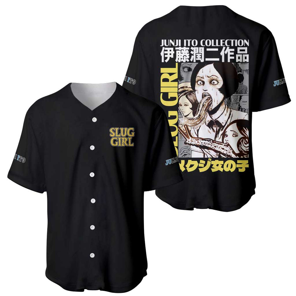Slug Girl Junji Anime Style Baseball Jersey Slug Girl Junji Anime Style Baseball Jersey