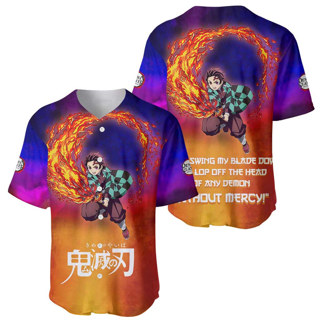 Tanjiro Demon Slayer Anime Style Baseball Jersey Tanjiro Demon Slayer Anime Style Baseball Jersey