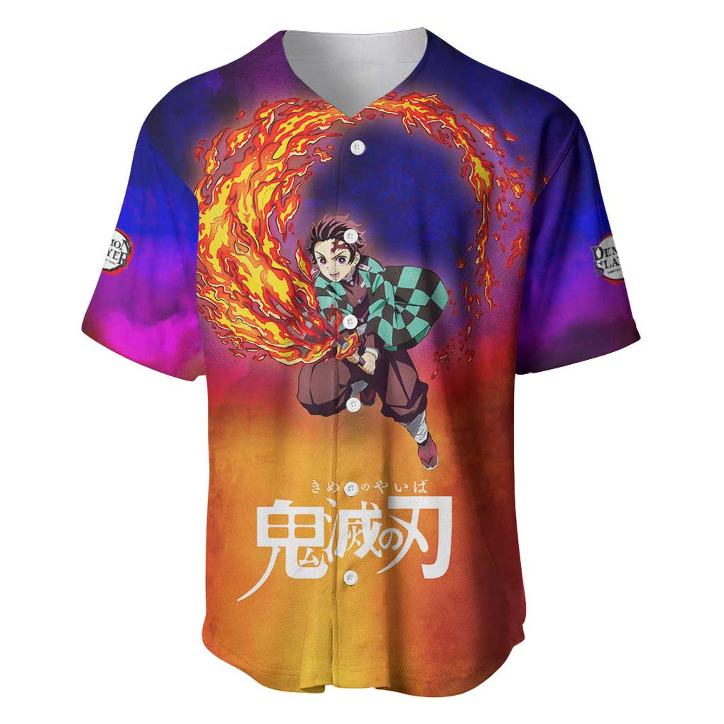 Tanjiro Demon Slayer Anime Style Baseball Jersey Tanjiro Demon Slayer Anime Style Baseball Jersey