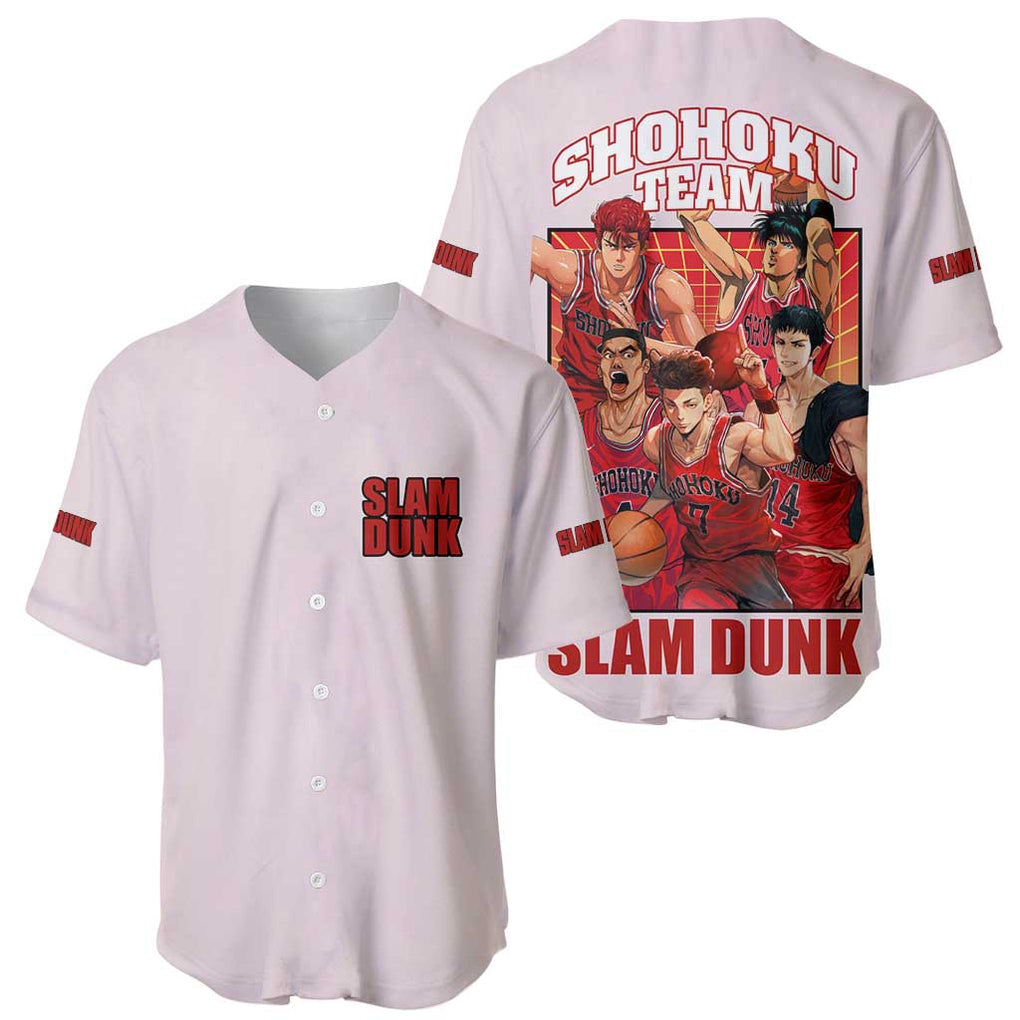 Team Slam Dunk Anime Style Baseball Jersey Team Slam Dunk Anime Style Baseball Jersey