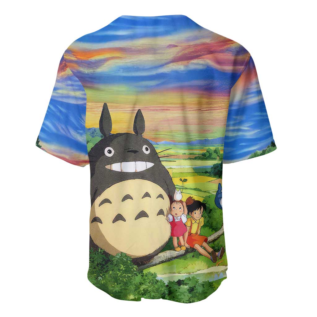 Totoro Studio Ghibli Trippy Oil Baseball Jersey Totoro Studio Ghibli Trippy Oil Baseball Jersey