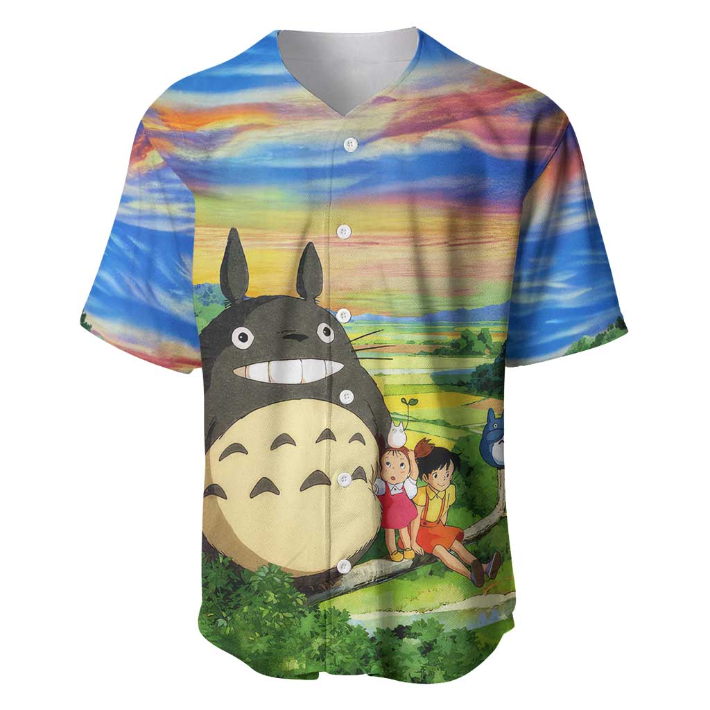 Totoro Studio Ghibli Trippy Oil Baseball Jersey Totoro Studio Ghibli Trippy Oil Baseball Jersey