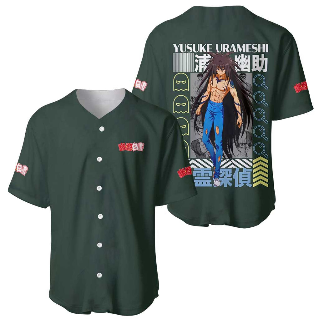 Urameshi Yuyu Hakusho Anime Style Baseball Jersey Urameshi Yuyu Hakusho Anime Style Baseball Jersey