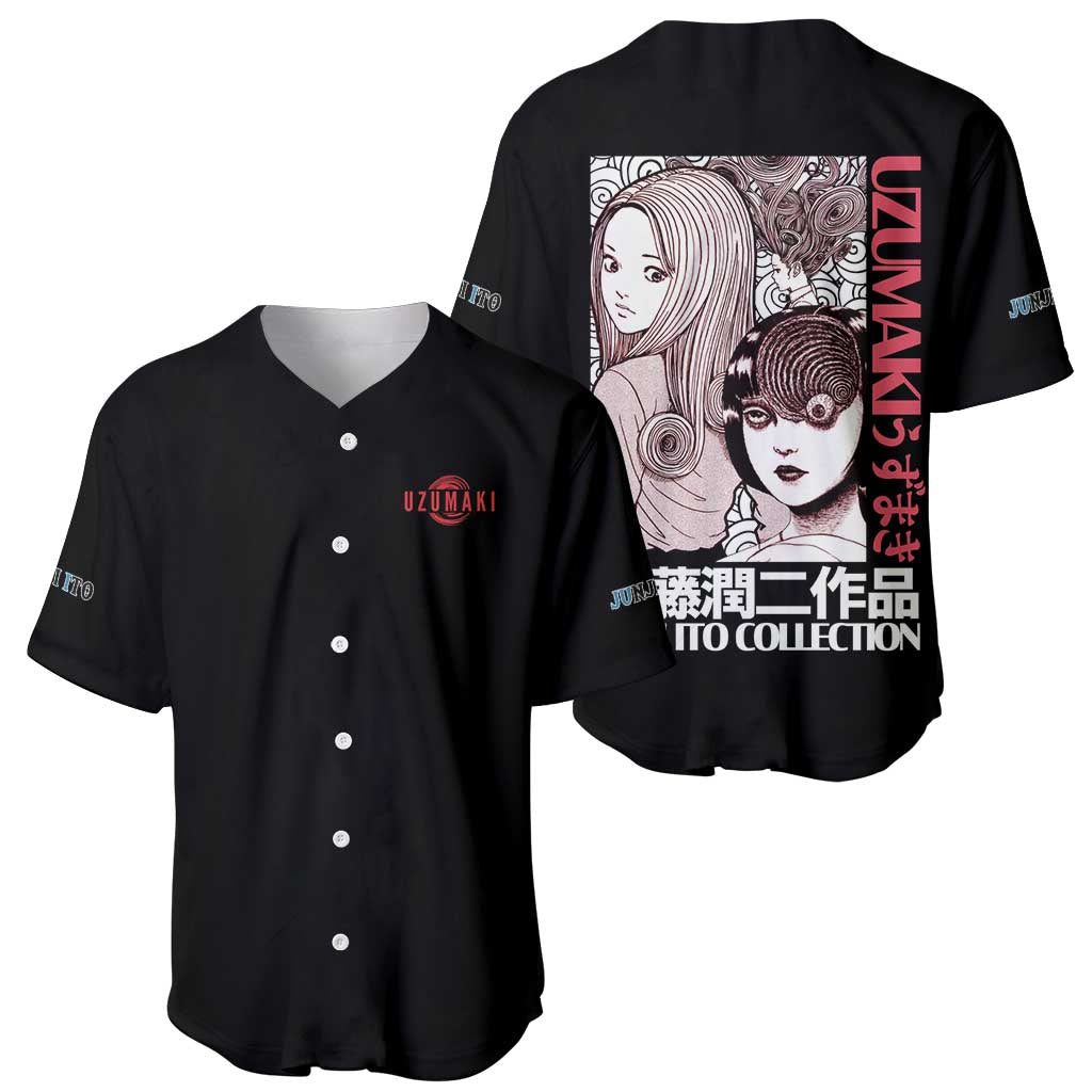 Uzumaki Junji Ito Anime Style Baseball Jersey Uzumaki Junji Ito Anime Style Baseball Jersey