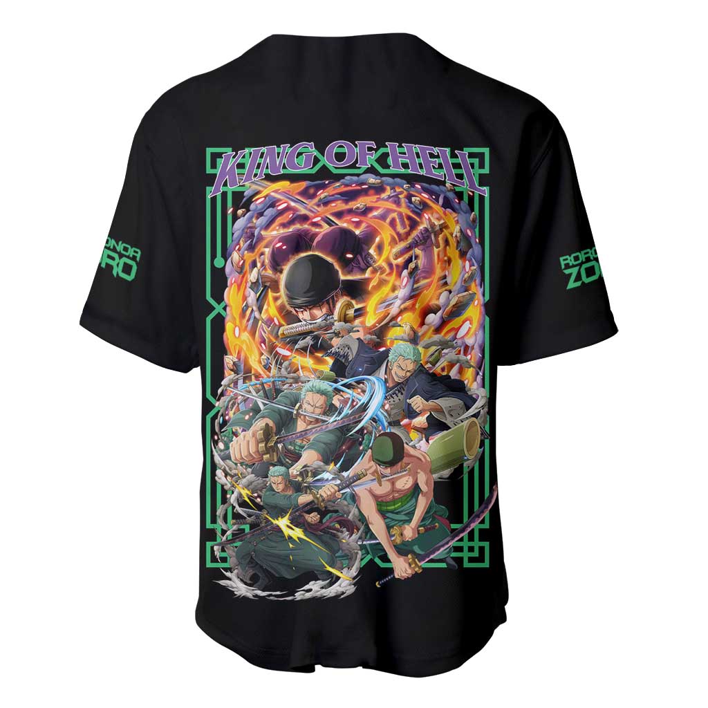Zoro One Piece Anime Style Baseball Jersey_1 Zoro One Piece Anime Style Baseball Jersey_1