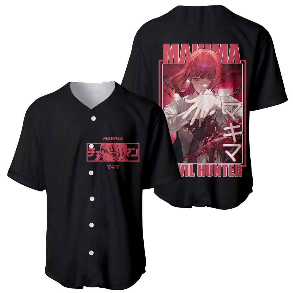 Makima Chainsaw Man Baseball Jersey Makima Chainsaw Man Baseball Jersey