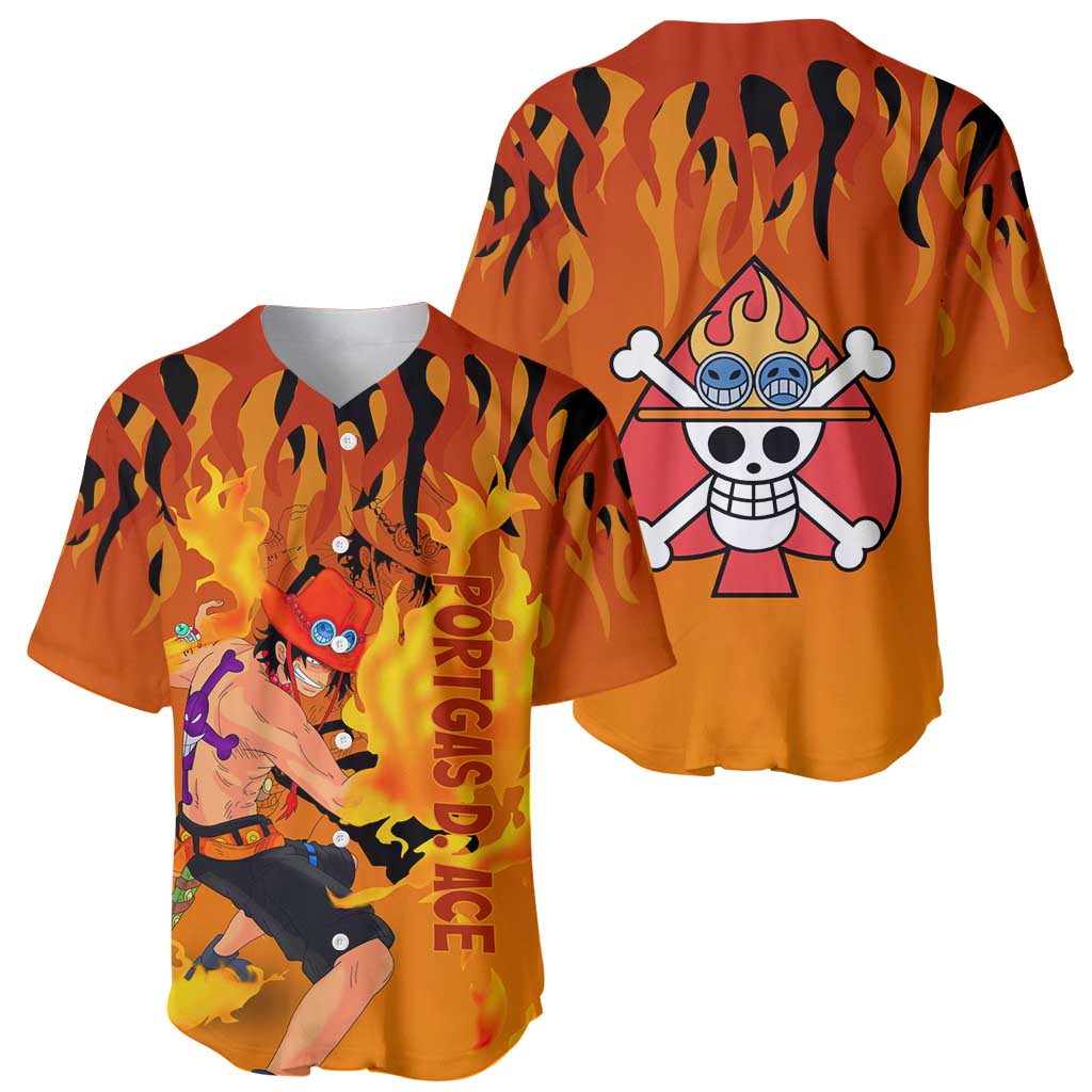 Portgas D Ace One Piece Baseball Jersey Portgas D Ace One Piece Baseball Jersey