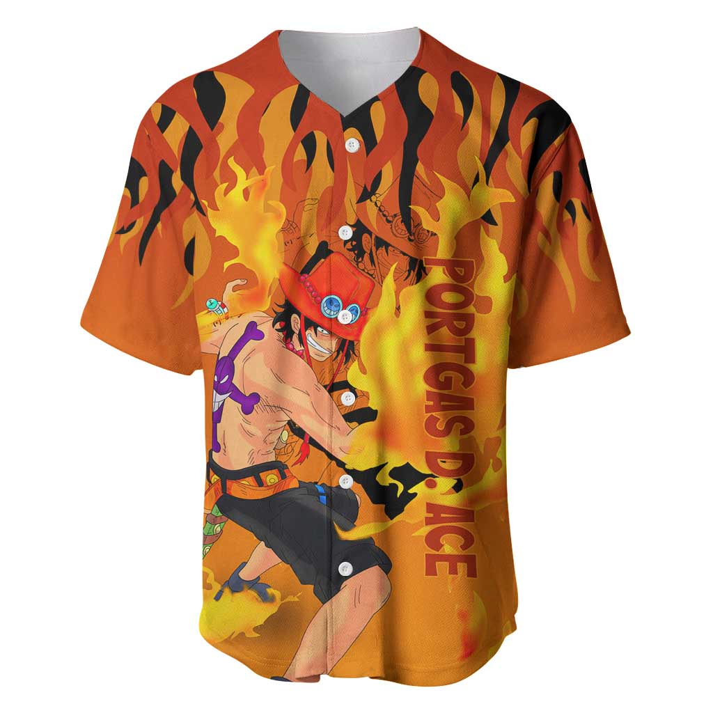 Portgas D Ace One Piece Baseball Jersey Portgas D Ace One Piece Baseball Jersey
