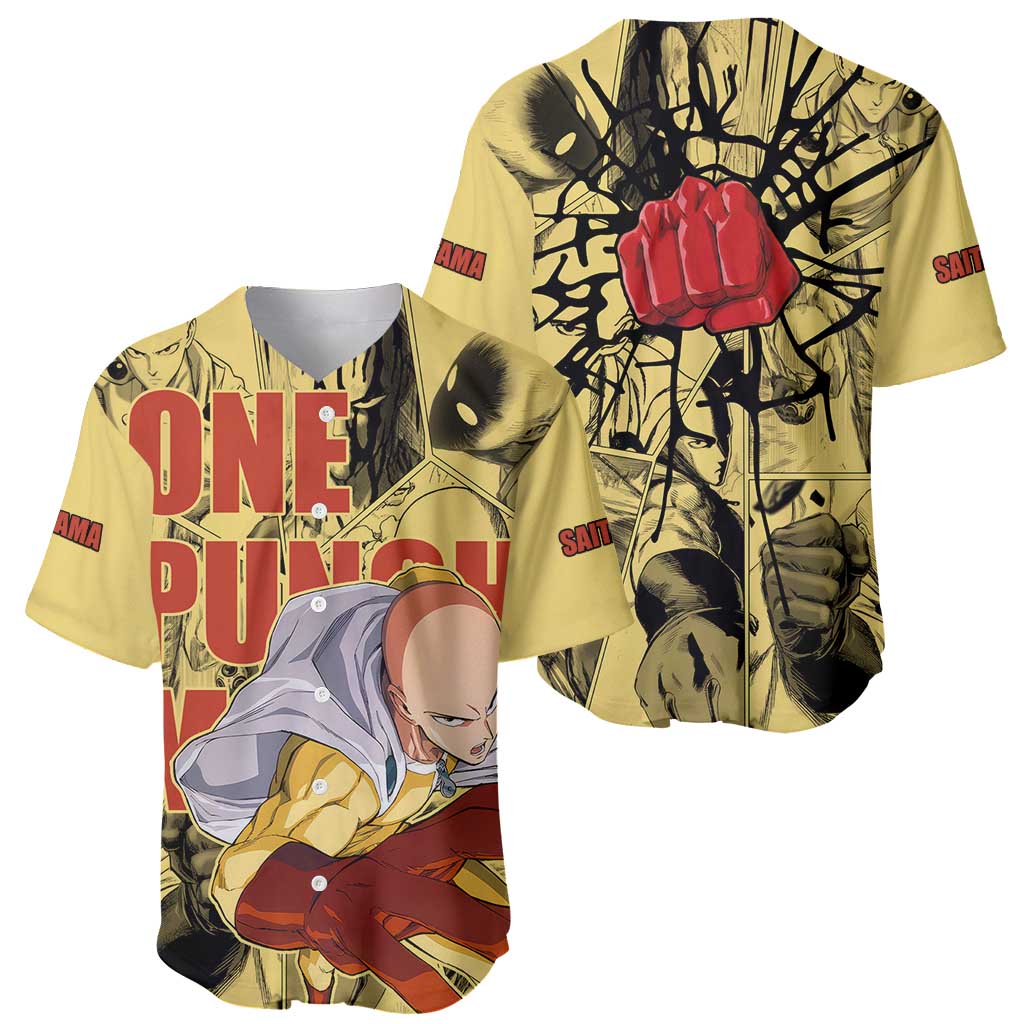 Saitama One Punch Man Baseball Jersey_1 Saitama One Punch Man Baseball Jersey_1