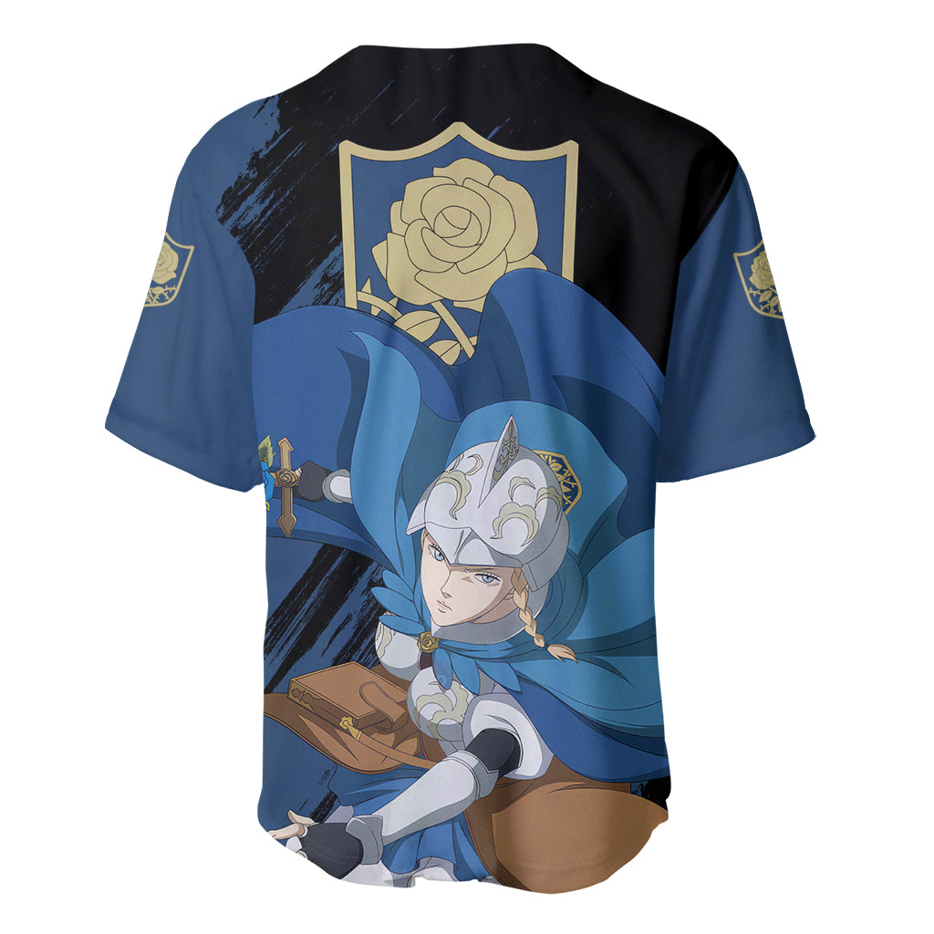 Blue Rose Charlotte Roselei Black Baseball Jersey Blue Rose Charlotte Roselei Black Baseball Jersey