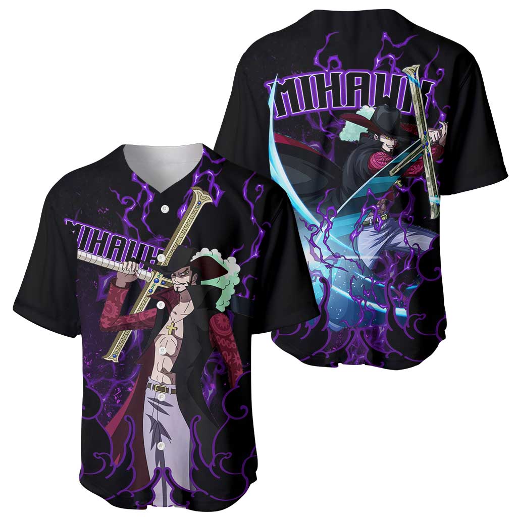 Dracule Mihawk One Piece Haki Baseball Jersey Dracule Mihawk One Piece Haki Baseball Jersey
