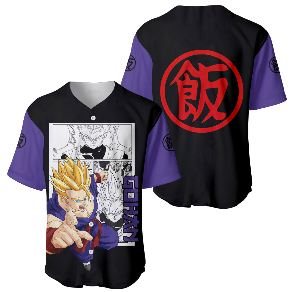 Gohan Adult Ssj2 Dragon Ball Baseball Jersey Gohan Adult Ssj2 Dragon Ball Baseball Jersey