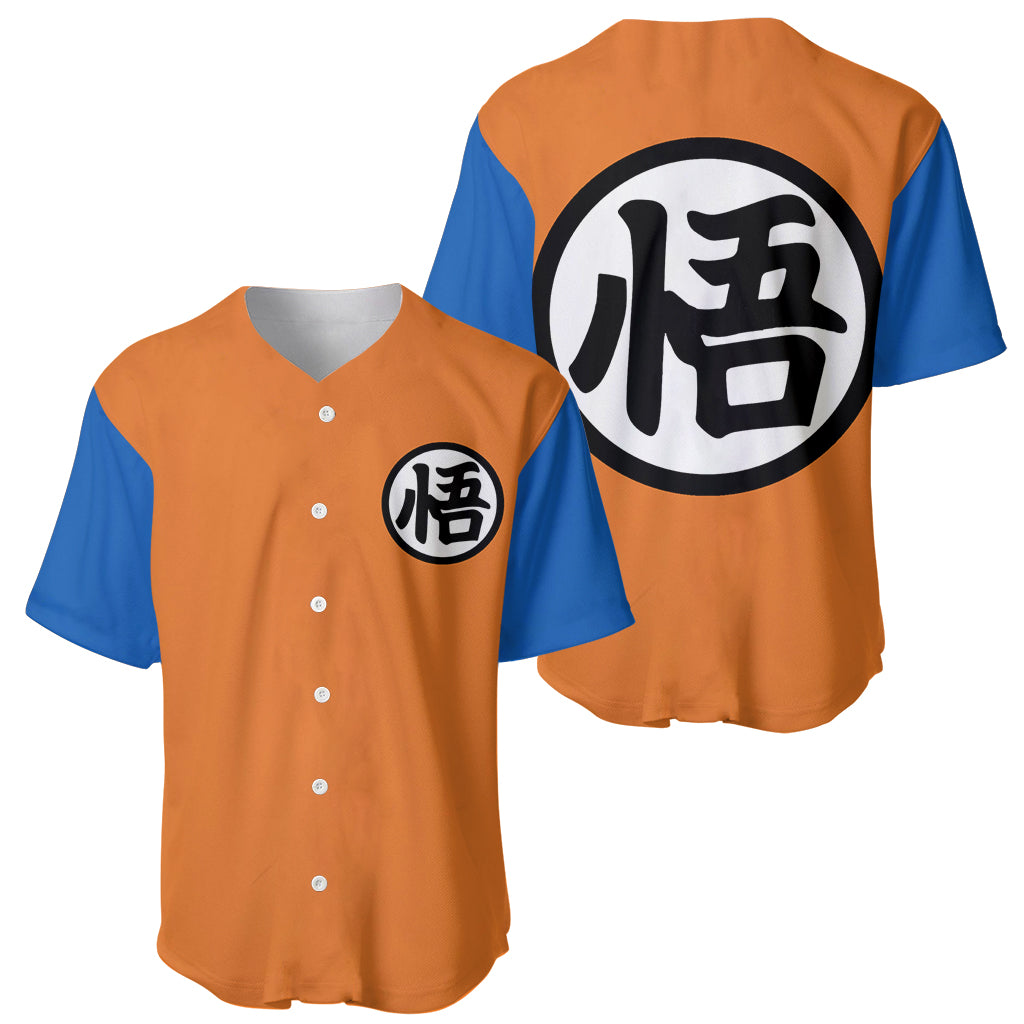 Goku Kanji Symbol Dragon Ball Baseball Jersey Goku Kanji Symbol Dragon Ball Baseball Jersey