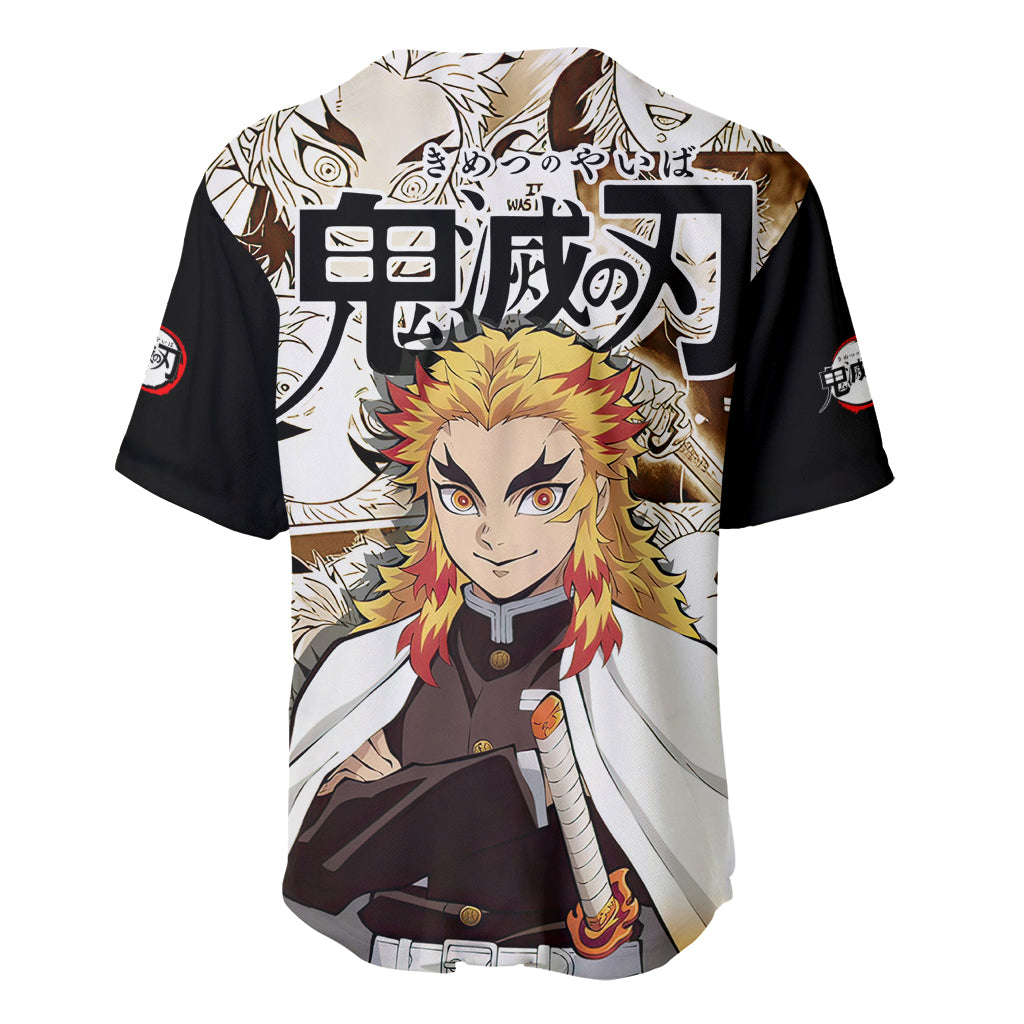 Kyojuro Rengoku Demon Slayer Baseball Jersey_1 Kyojuro Rengoku Demon Slayer Baseball Jersey_1