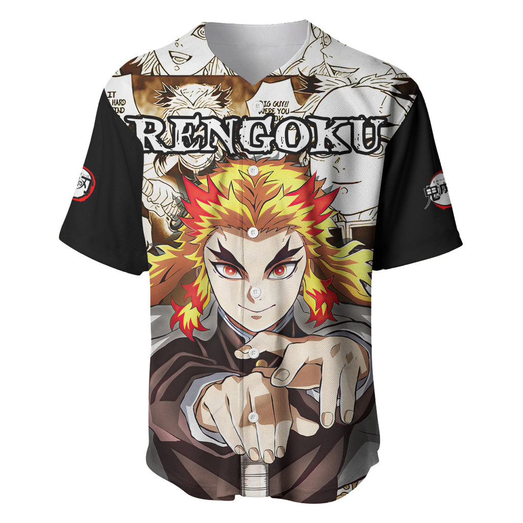 Kyojuro Rengoku Demon Slayer Baseball Jersey_1 Kyojuro Rengoku Demon Slayer Baseball Jersey_1
