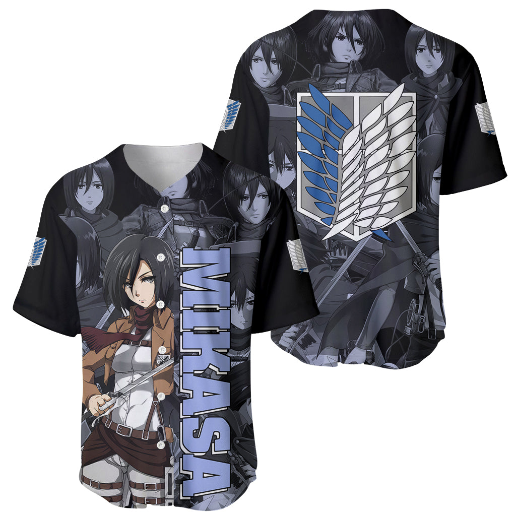 Mikasa Ackerman Attack On Tittan Baseball Jersey Mikasa Ackerman Attack On Tittan Baseball Jersey