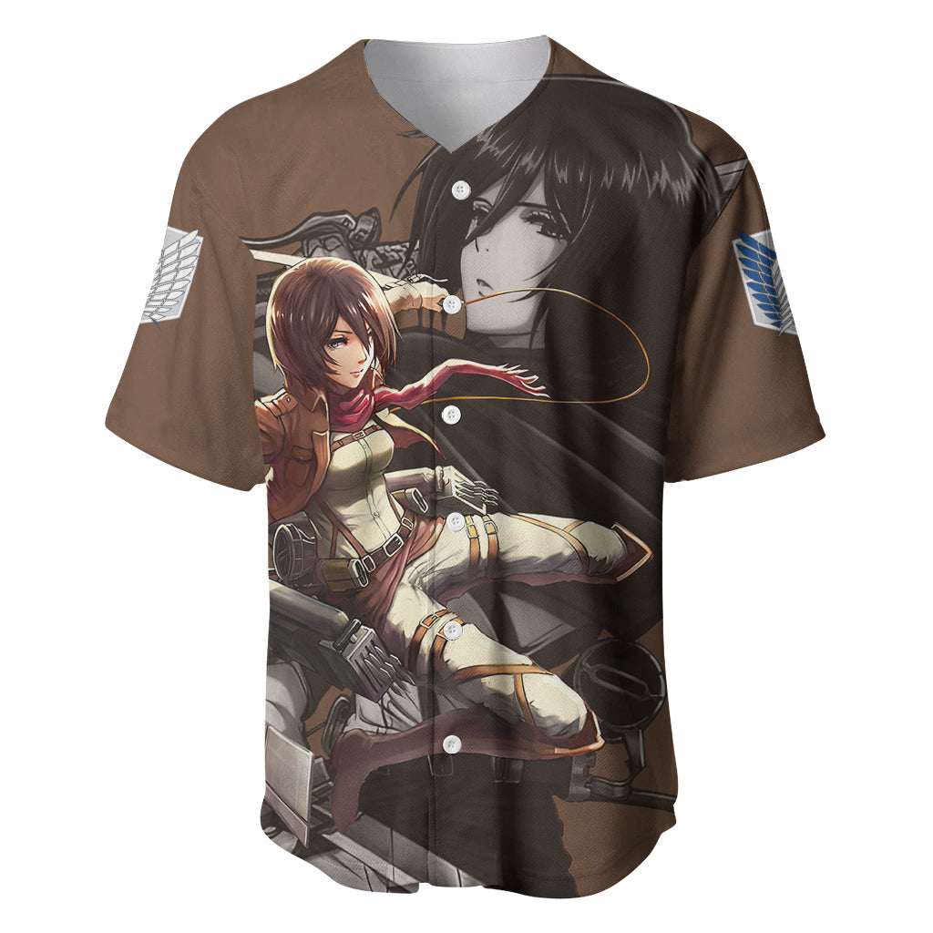 Mikasa Ackerman Attack On Tittan Baseball Jersey_1 Mikasa Ackerman Attack On Tittan Baseball Jersey_1