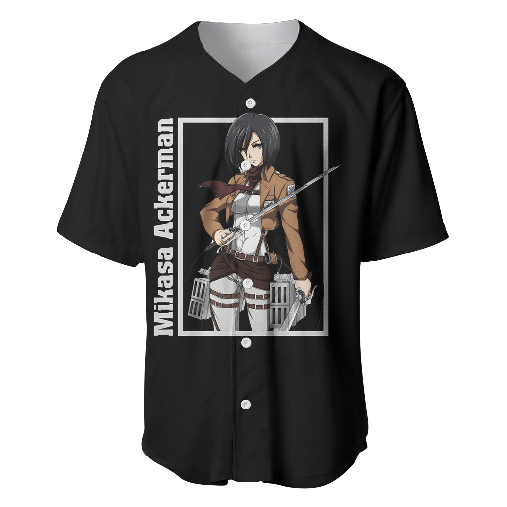 Mikasa Ackerman Attack On Tittan Baseball Jersey_2 Mikasa Ackerman Attack On Tittan Baseball Jersey_2