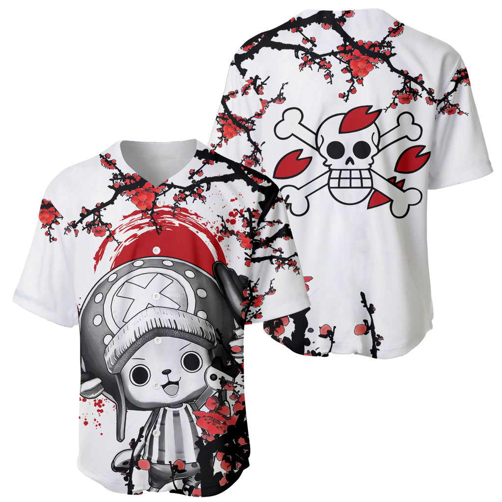 Red Tony Chopper One Piece Baseball Jersey Red Tony Chopper One Piece Baseball Jersey