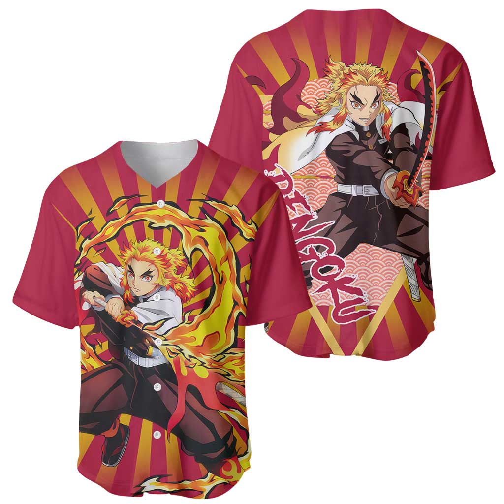 Rengoku Demon Slayer Baseball Jersey Rengoku Demon Slayer Baseball Jersey