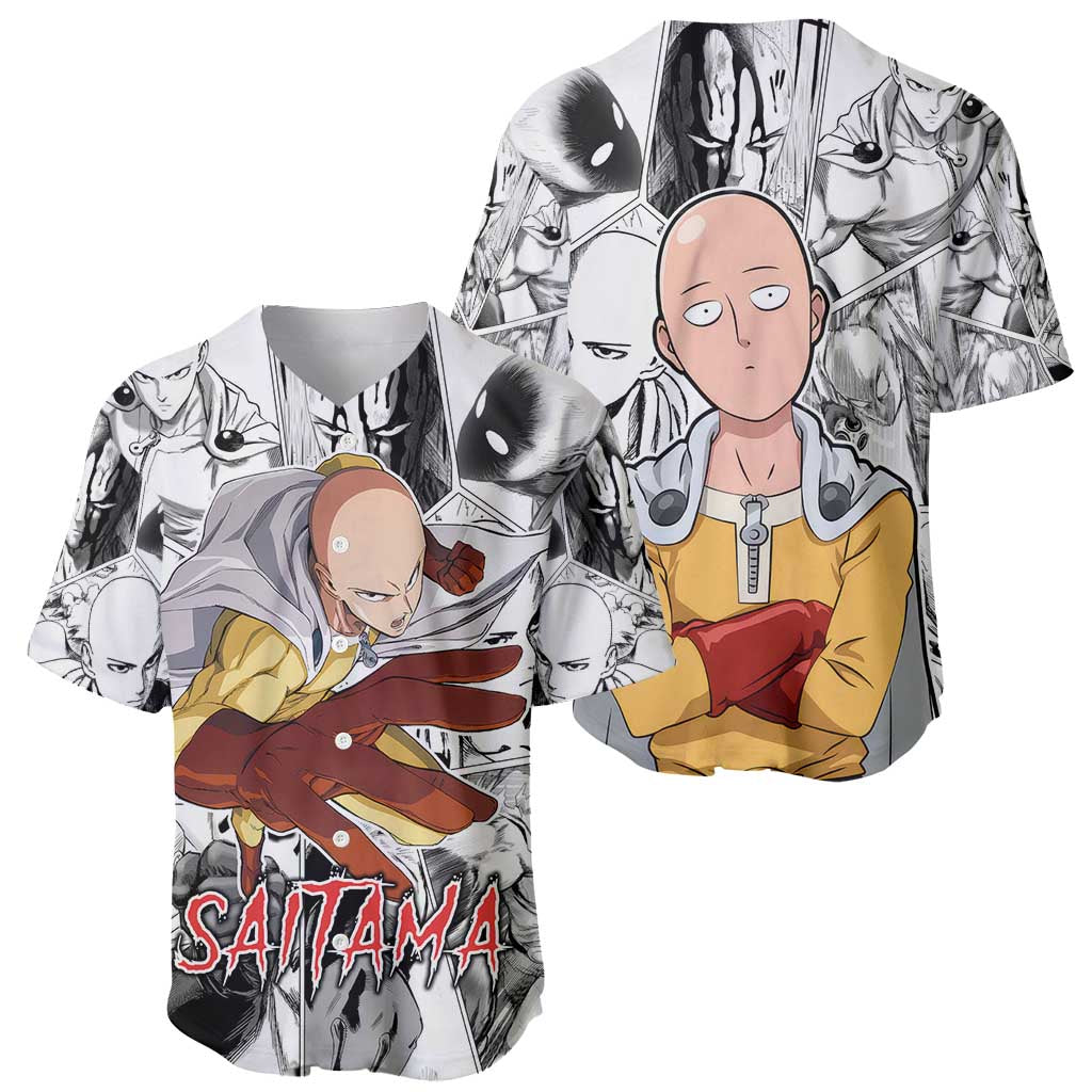 Saitama One Punch Man Baseball Jersey_1 Saitama One Punch Man Baseball Jersey_1
